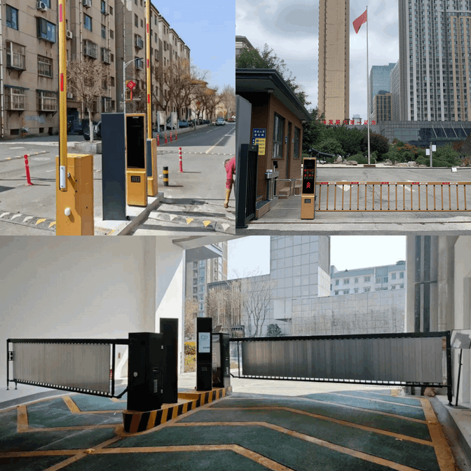 BAROXON automatic barrier entrance layout with approach lane and detection zone